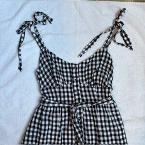 J. Crew Cotton Sundress Navy Gingham 8P